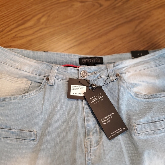 BNWT Men's Encrypted Distressed Skinny Fit Jeans 40/34 - Picture 2 of 7